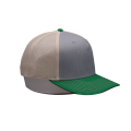 Трехцветная бейсболка из сетчатой ​​ткани зеленого, серого и цвета шампанского