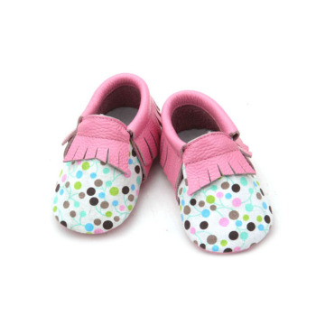 Mocasines de piel suave para bebé, zapato para niña pequeña