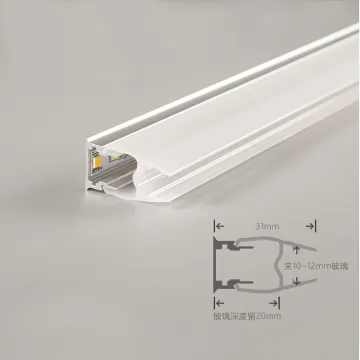 8MM Glass Shelf LED Profile - 0.5M/0.8M/1M Aluminum Light Channel
