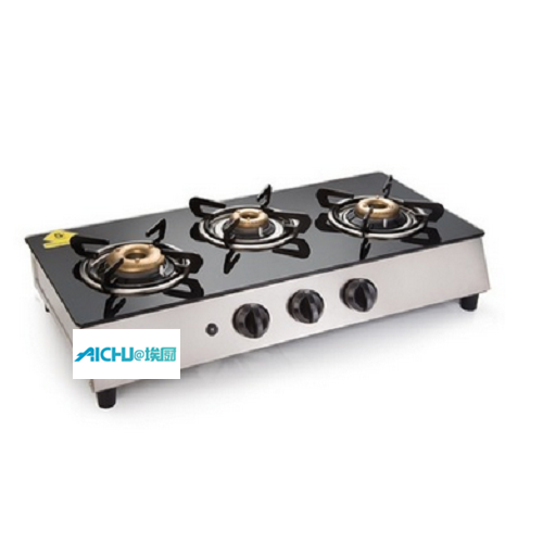 Estufa de gas Glen 3 Burners SS Plus Glass