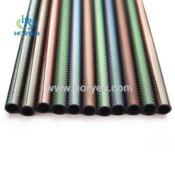 High quality 3K glitter colored carbon fiber tubing