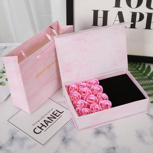 Marble Magnetic Preserved Flower Rose Gift Box