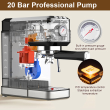 manual espresso machine 1350W Espresso Maker with Milk Frother Steam Manufactory