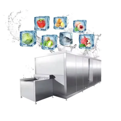 Quick Freezing IQF Machine for Shrimp, Vegetables, and Fruits with Liquid Nitrogen Tunnel Freezer