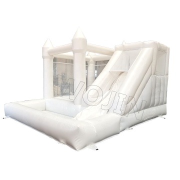 Popular White Wedding Inflatable Combo: Jumping Castle Slide Bouncy Castle with Ball Pit for Sale