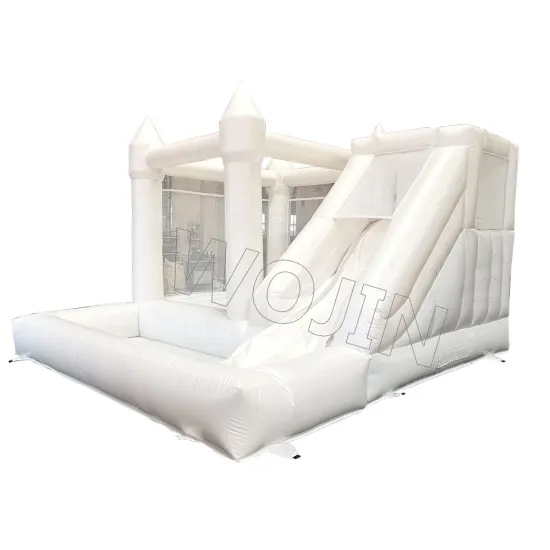 Popular White Wedding Inflatable Combo: Jumping Castle Slide Bouncy Castle with Ball Pit for Sale
