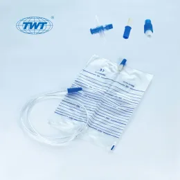 Medical 2000ml Urinary Drainage Bag with Push/Pull Valve