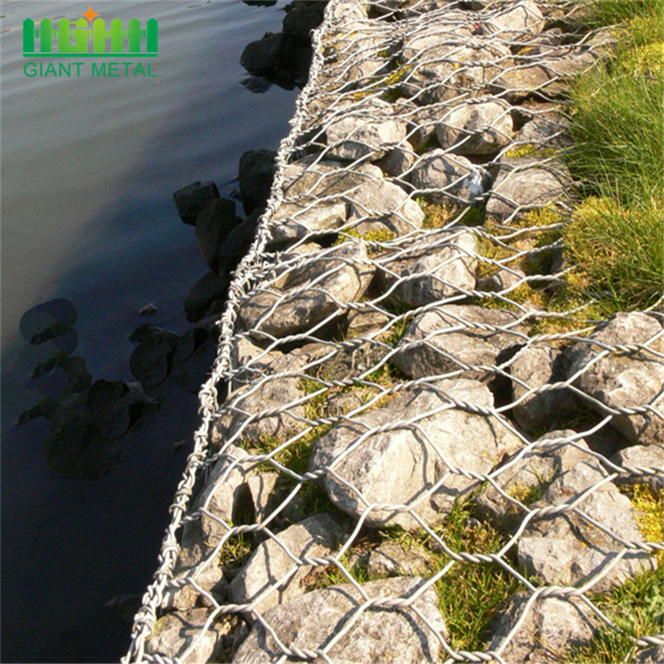 Hexagonal rockfall protection netting sack gabion