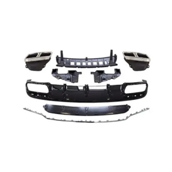 AMG S65 Style Body Kit - Front Bumper & Rear Diffuser with Silver Tips for BENZ C217 (2016-2020)