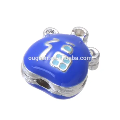 Small Hole Zinc Alloy Main Metal Enamel Good Luck Loose Beads