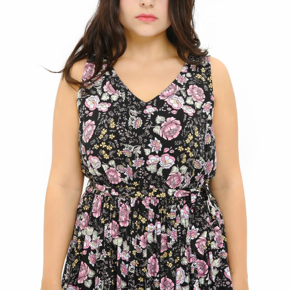 Plus Size Floral Print Dress