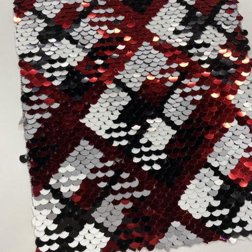Magic  Mulicolor Sequins Rhonbus Embroidery Fabric