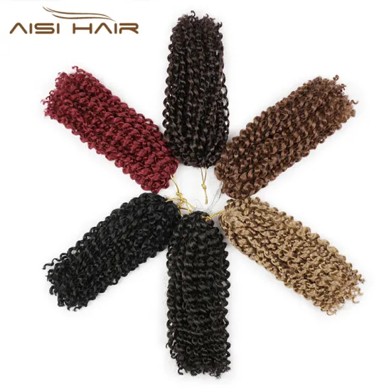 Aisi Hair 8 Inch 120g Curly Crochet Hair Marley Braids Synthetic Crochet Braids Hair Extensions for Women