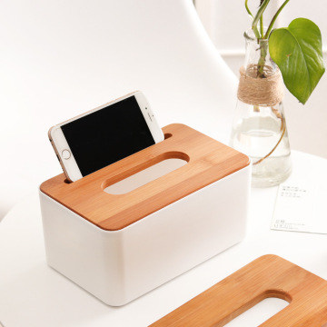 Modern Design Wooden Napkin Holder & Tissue Box with Bamboo and PP Cover for Car, Toilet, Bedroom, and Living Room - High Quality