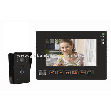 Video Door Phone with 9-inch TFT Color Monitor, Can Connect with 4 CCTV Cameras, Support SD Card