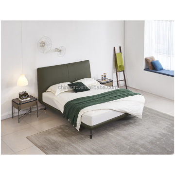 Set Bilik Tidur Mewah Moden: Tilam Buih Memori Berkualiti Tinggi &amp; Katil Upholster Kulit Dengan Meja Side