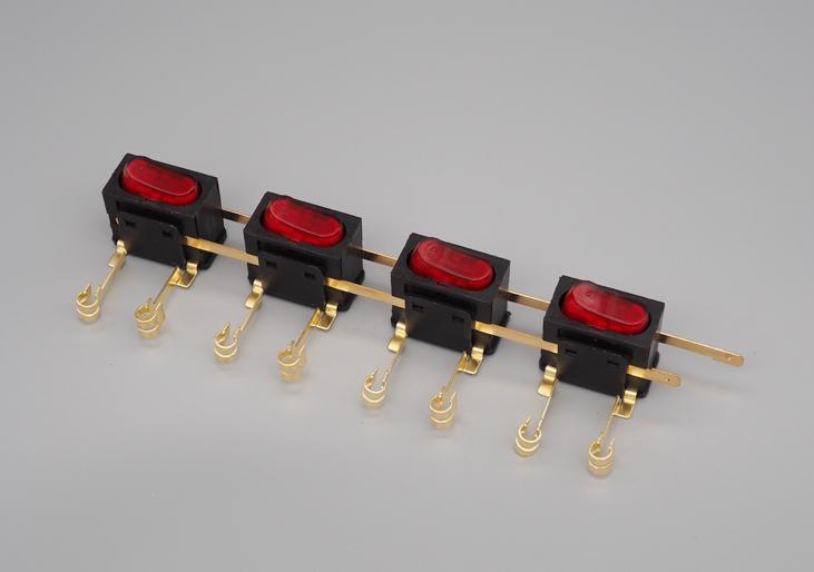4H Neon Double-Pole Multi-gang integral switch