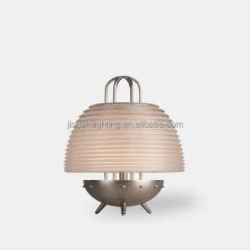 Modern Golden Brass Glass Round Lampshade Table Lamp with Bookcase Bedside Table Desk