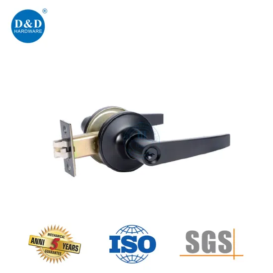 Matte Black Commercial Ironmongery Round Lever Door Lock