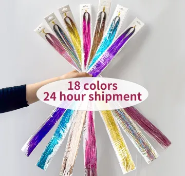 Colorful Gold Glitter Tinsel Hair Accessories for Extension and Braiding