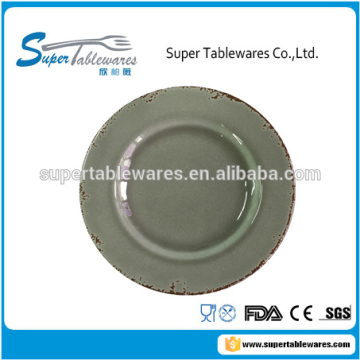 100% melamine 8.5"salad plate with Crack Glaze Rustic design