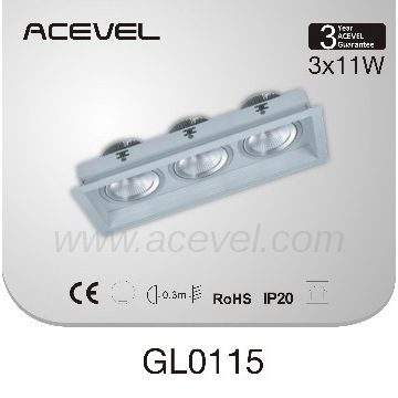 3*11w One Head LED COB Grill Light, CE&ROHS Approved