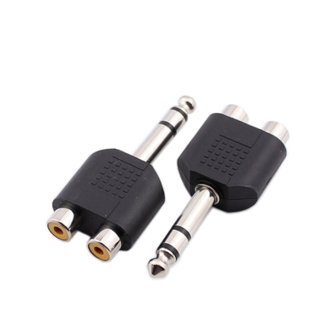 6,5 mm männlicher Stecker zu 2 Doppel -RCA -Jack -Audioadapterin weiblicher Jack -Jack -Adapter