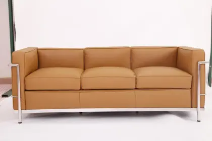 Full Grain Leather Le Corbusier LC2 Sofa Replica