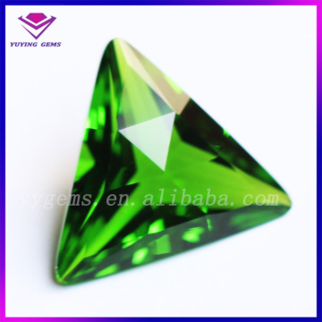 Wholesale Green Glass Material Triangle Shape Loose Glass Fake Gemstone