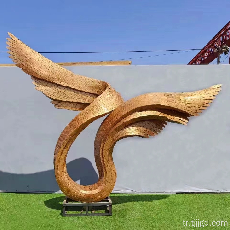 Paslanmaz çelik heykel dış mekan dekorasyonu