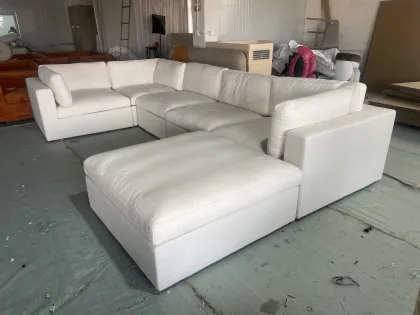 Modern Luxury White Down Cloud Sofa Bed