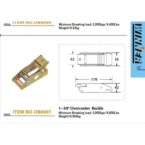 Heavy Duty 3T Strength Over Center Buckle