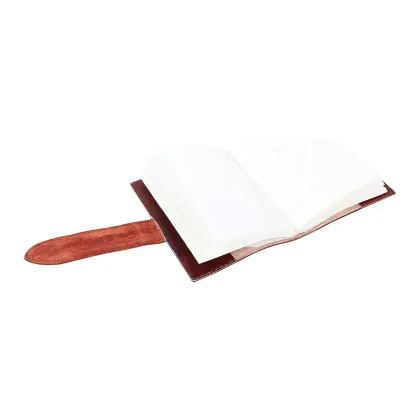 Customizable Red Leather Diary with Traditional Pattern