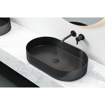 PVD Black OEM Handmade Round Corner Bathroom Sink