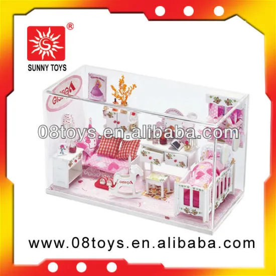 DIY Princess house with light Wooden toy
