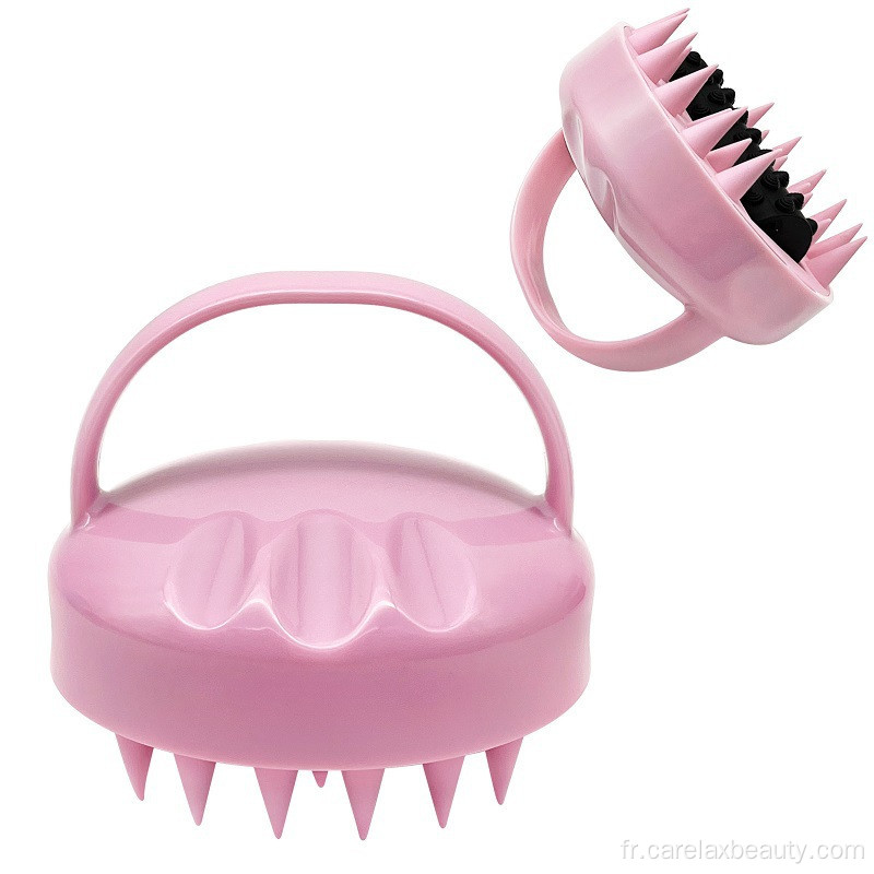 Brosse de shampooing de shampooing à cheveux du cuir de cuir du cuir de cheveux massage des cheveux en silicone