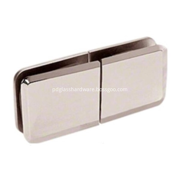 Nickel Beveled 180 Degree Glass-to-Glass Movable Transom Shower Clamp