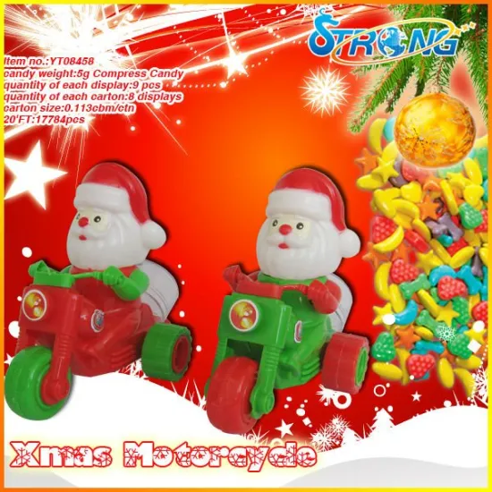 Xmas Pull Back Moto Toys Candy