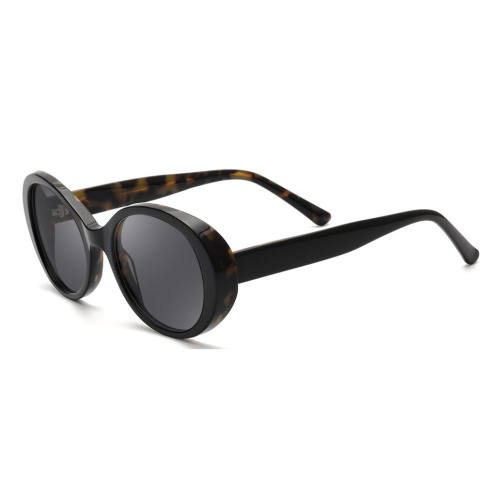 China Black Round UV400 Acetate Sunglasses Manufactory