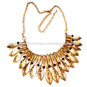 Alloy Leaf-shaped Necklace, Eco-friendly