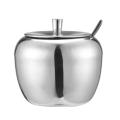 S/S Apple Shaped Sugar Bowl with spoon