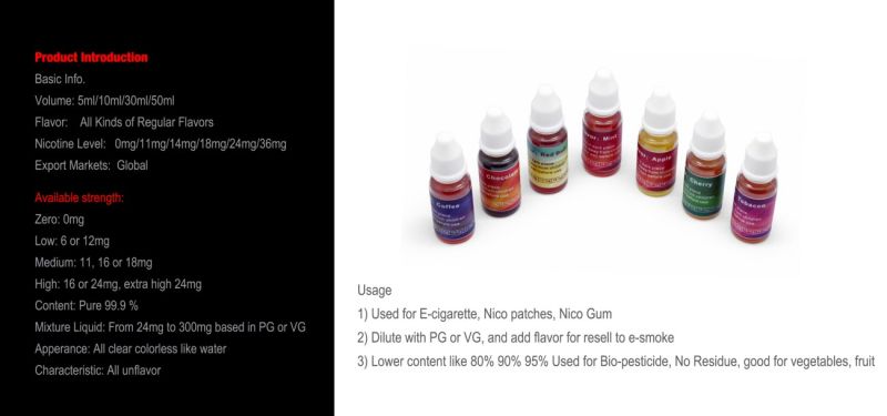 Premium Electronic Cigarette E Juice with Pure Flavor and Free OEM