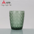 Green household pattern tall glass wine glass set