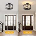 Black and Gold Semi Flush Mount Ceiling Lamp