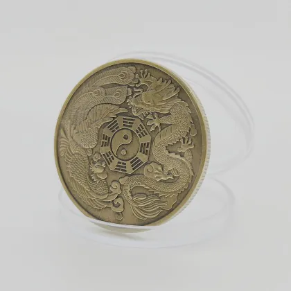 Chinese Ancient Coin: Dragon, Phoenix, Eight Trigrams, Tai Chi - Unique Copper Collection