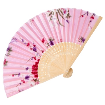 High Quality Personalized Bamboo Hand Held Fan with Custom Printed Logo
