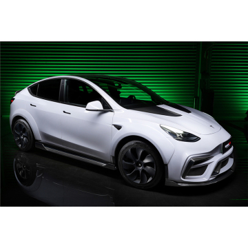 Faldas laterales de fibra de carbono de rendimiento de impulso VER.2 Para Tesla Model Y