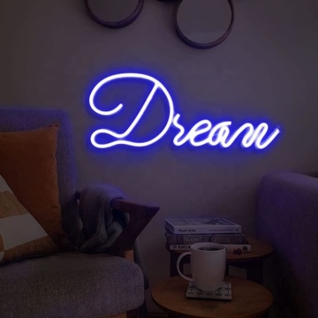 Znak Dream Neon: Ściemnialne światła LED do dekoracji ściennej, urodziny, Boże Narodzenie, wesela i pokoje gier