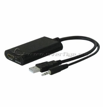 Fy1327 Usb To Hdmi Converter / Ypbpr Converter Support Kvm Switch And Usb Hub Connection