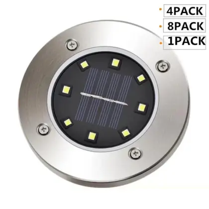 8LED Solar Underground Lights Home Solar Lawn Lights Outdoor Garden Decoration Lights Solar Energy Lights